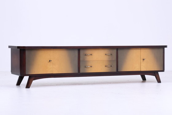 Image 1 of Vintage Lowboard 60s | Mid Century Dressoir TV Board Retro Opbergmeubel 70s Houten Ladekast