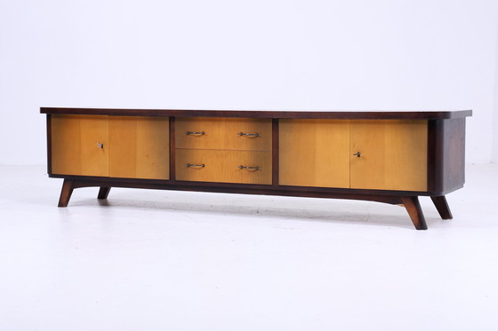 Image 1 of Vintage Lowboard 60s | Mid Century Dressoir TV Board Retro Opbergmeubel 70s Houten Ladekast