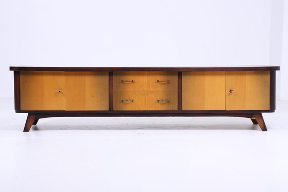 Image 1 of Vintage Lowboard 60s | Mid Century Dressoir TV Board Retro Opbergmeubel 70s Houten Ladekast