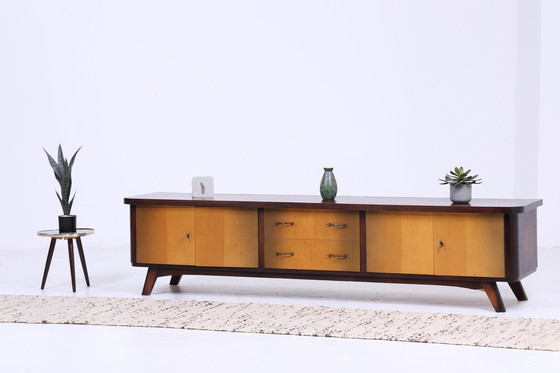 Image 1 of Vintage Lowboard 60s | Mid Century Dressoir TV Board Retro Opbergmeubel 70s Houten Ladekast