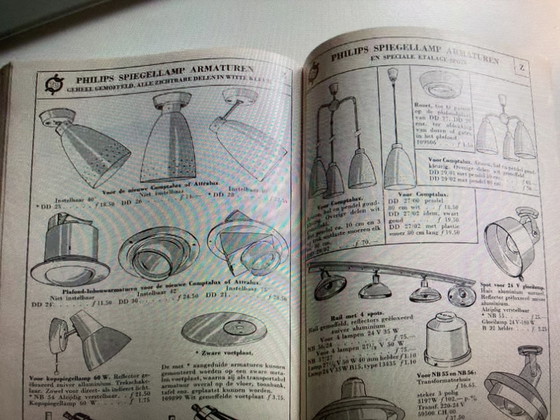 Image 1 of 2x Philips vintage hanglampen jaren 50