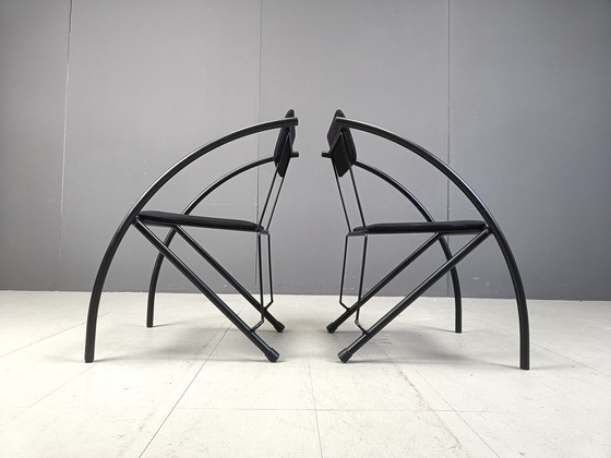 Image 1 of Set van 6 postmoderne eetkamerstoelen, 1980S