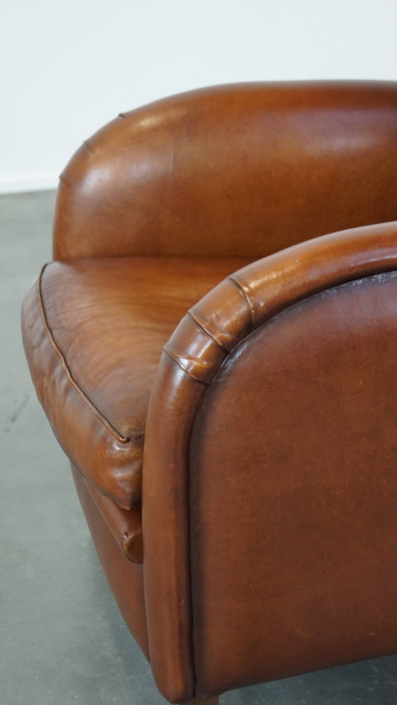 Image 1 of Cognac-Kleurige Schapenleren Armchair