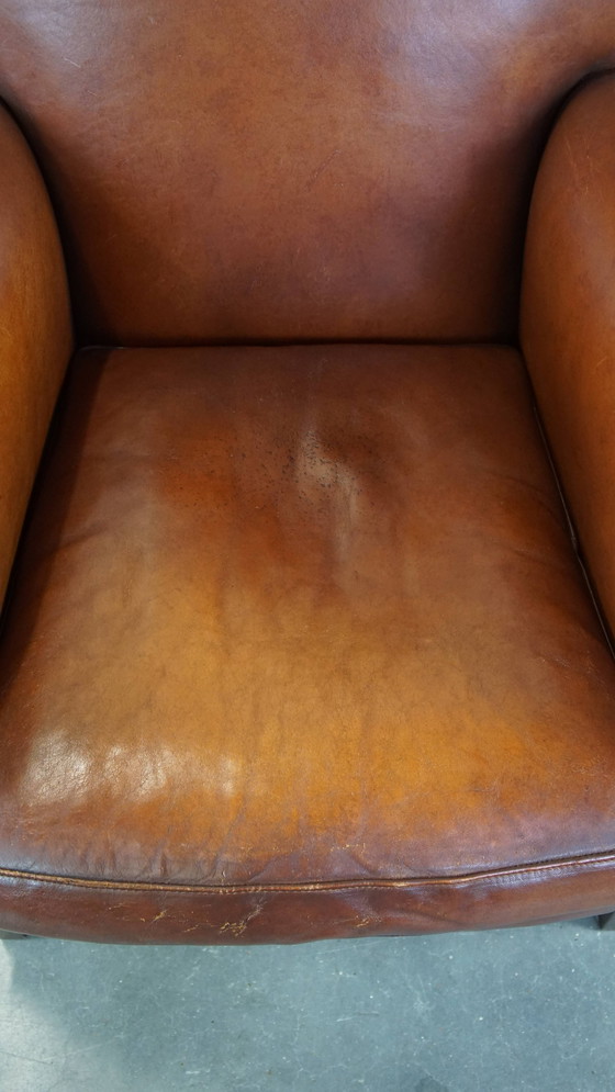 Image 1 of Cognac-Kleurige Schapenleren Armchair