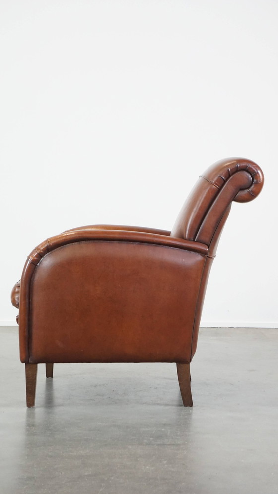 Image 1 of Cognac-Kleurige Schapenleren Armchair