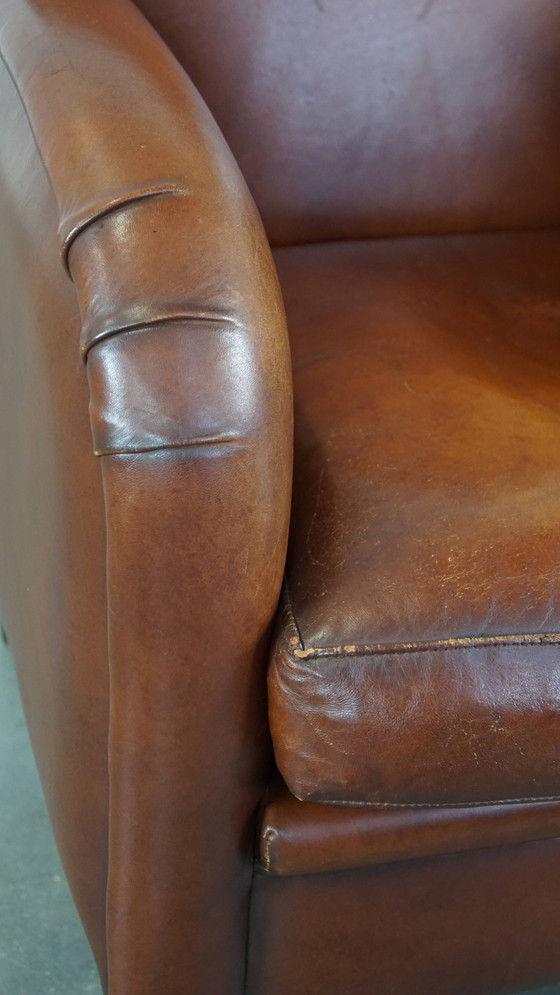 Image 1 of Cognac-Kleurige Schapenleren Armchair