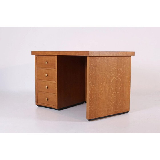 Image 1 of Vintage gebogen bureau in blond eiken, 1950