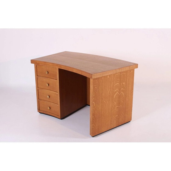 Image 1 of Vintage gebogen bureau in blond eiken, 1950