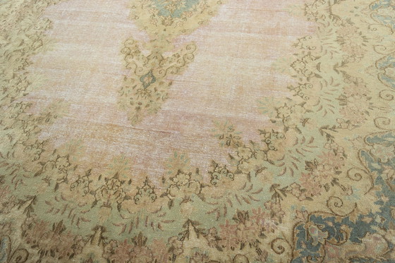 Image 1 of Handgeknoopt Vintage Koninklijk Tapijt -284 x 183 cm - Elegantie in zachte pasteltinten