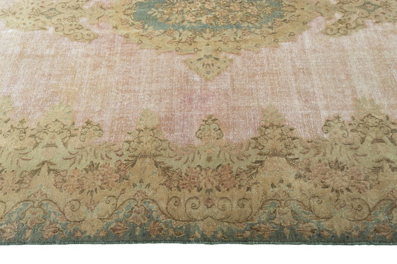 Image 1 of Handgeknoopt Vintage Koninklijk Tapijt -284 x 183 cm - Elegantie in zachte pasteltinten