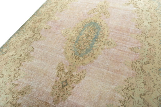 Image 1 of Handgeknoopt Vintage Koninklijk Tapijt -284 x 183 cm - Elegantie in zachte pasteltinten