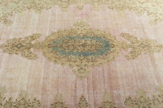 Image 1 of Handgeknoopt Vintage Koninklijk Tapijt -284 x 183 cm - Elegantie in zachte pasteltinten