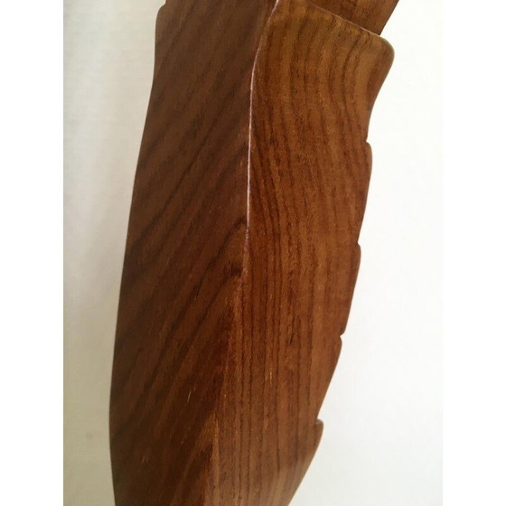 Image 1 of Set van 2 vintage grote bruine handgesneden sidetable 1940