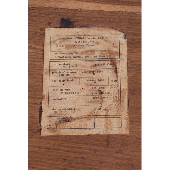 Image 1 of Vintage eiken eettafel voor Jitona Soběslav, Tsjecho-Slowakije 1950