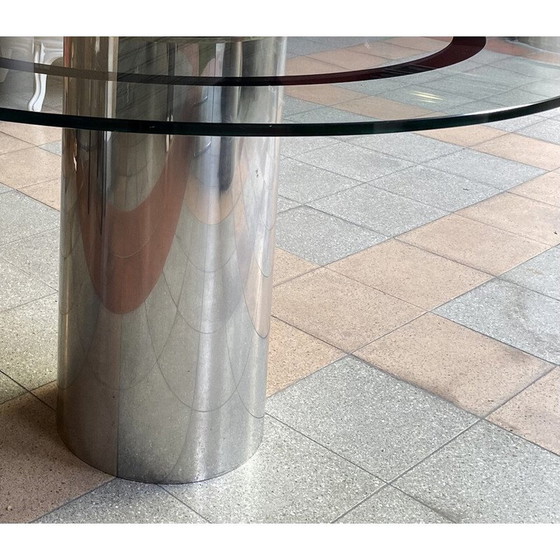 Image 1 of Vintage tafel van chroom en glas, 1990