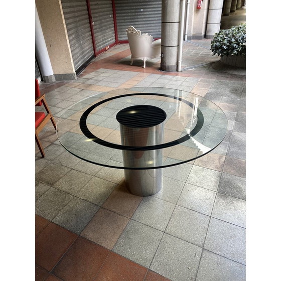 Image 1 of Vintage tafel van chroom en glas, 1990