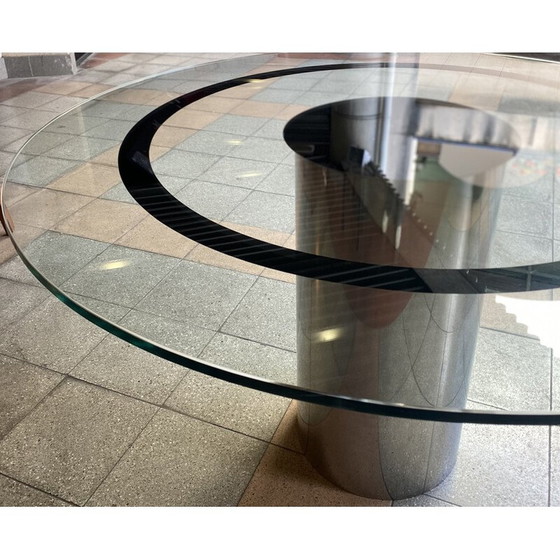 Image 1 of Vintage tafel van chroom en glas, 1990