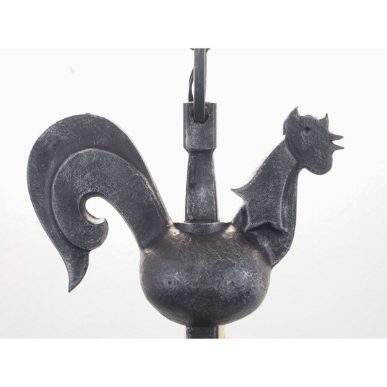 Image 1 of Vintage smeedijzeren kroonluchter van Jean Touret voor Atelier Marolles