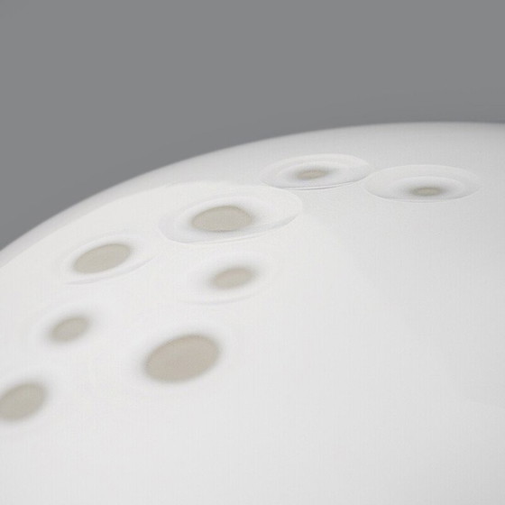 Image 1 of Vintage plafondlamp in wit Murano glas en metaal, Italië 1970