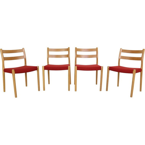Image 1 of Set van 4 vintage eetkamerstoelen model-84 door Niels Otto Moller voor Højbjerg, Denemarken 1970