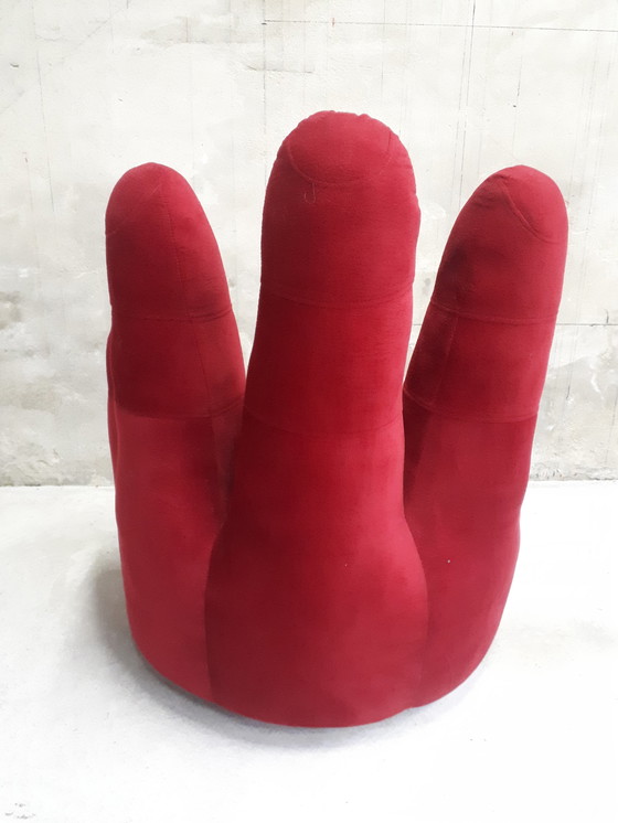 Image 1 of Vintage wijnrode handstoel draaistoel