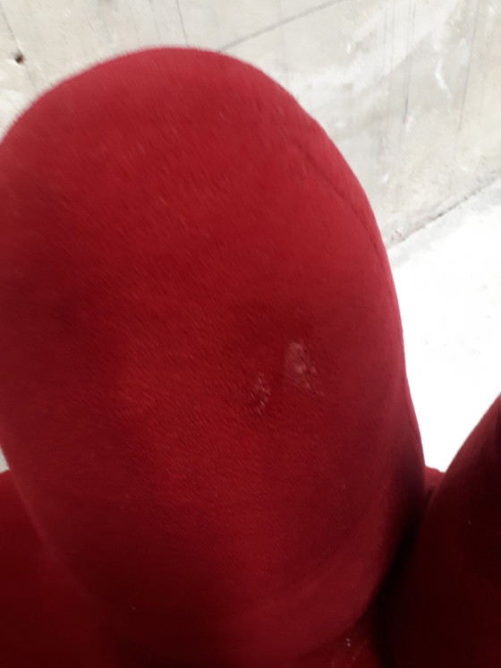 Image 1 of Vintage wijnrode handstoel draaistoel