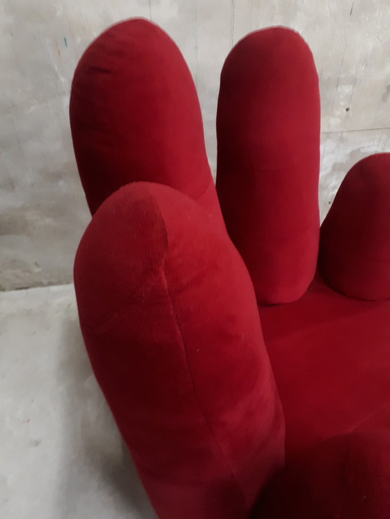 Image 1 of Vintage wijnrode handstoel draaistoel