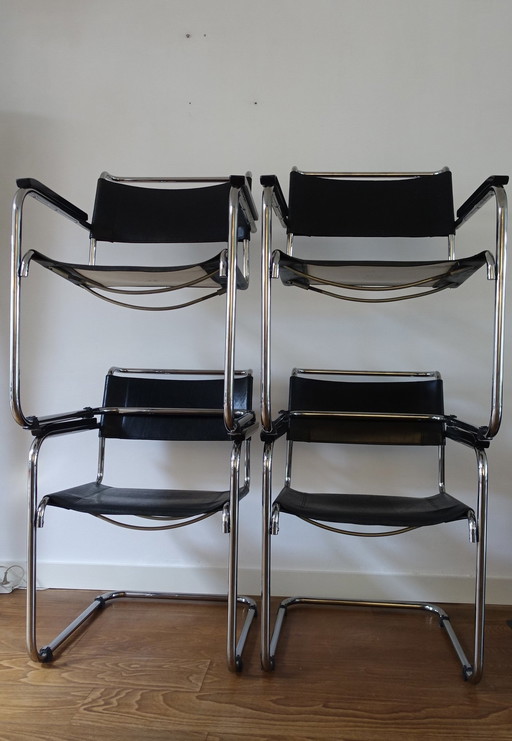 4x Thonet S34 Mart Stam Bureaustoelen