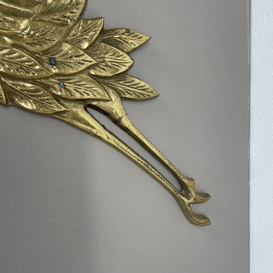 Image 1 of Groot Modernistisch Messing Wandobject Decoratie Sculptuur Reiger, Duitsland, 1960S