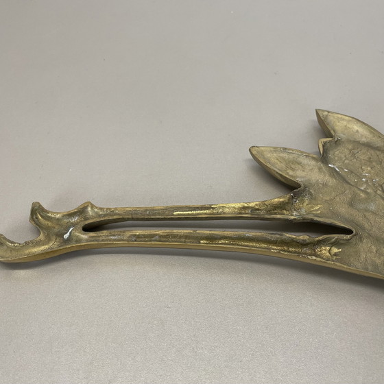Image 1 of Groot Modernistisch Messing Wandobject Decoratie Sculptuur Reiger, Duitsland, 1960S