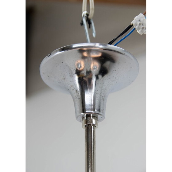 Image 1 of Vintage art deco vernikkelde kroonluchter, 1930