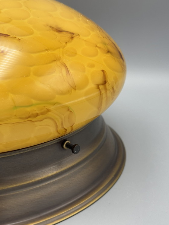 Image 1 of Art Deco Stijl Gemarmerde Plafondlamp