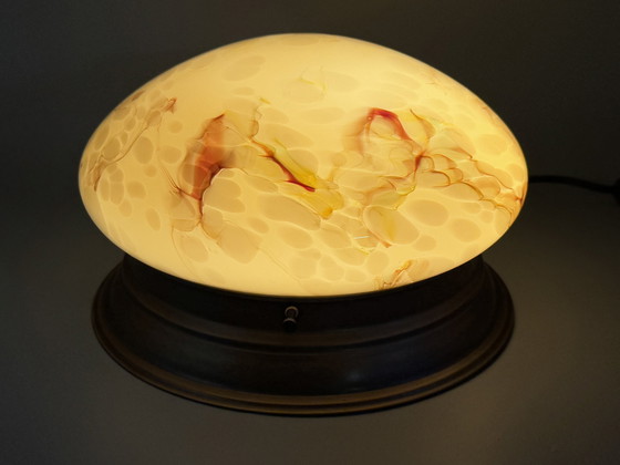 Image 1 of Art Deco Stijl Gemarmerde Plafondlamp