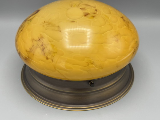 Image 1 of Art Deco Stijl Gemarmerde Plafondlamp