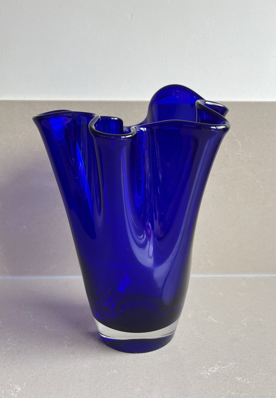 Image 1 of Vintage servetvaas vaas blauw