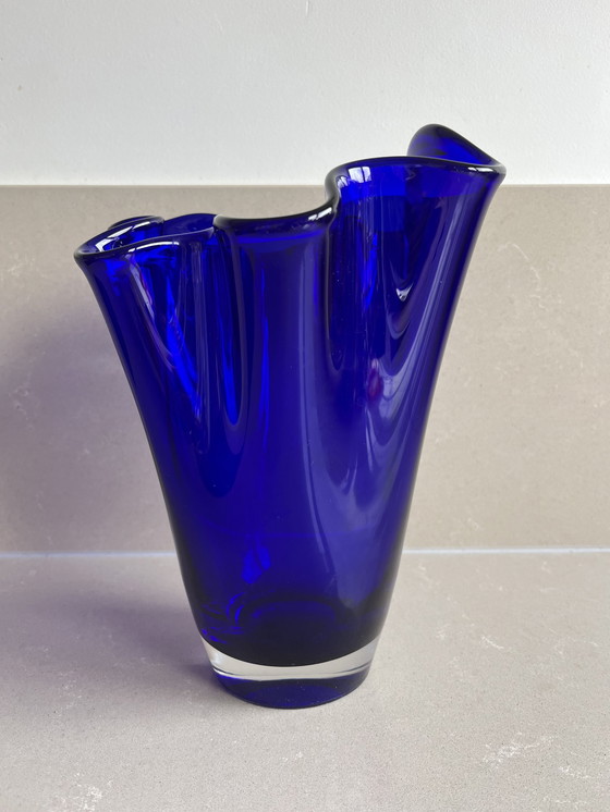 Image 1 of Vintage servetvaas vaas blauw