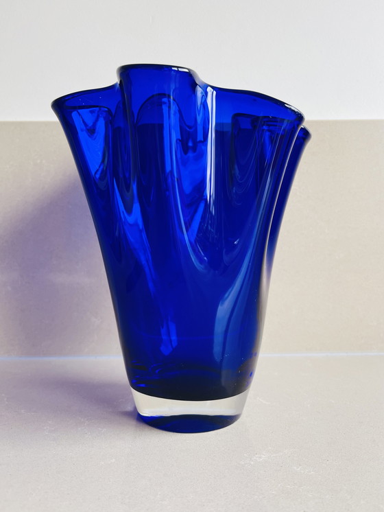 Image 1 of Vintage servetvaas vaas blauw