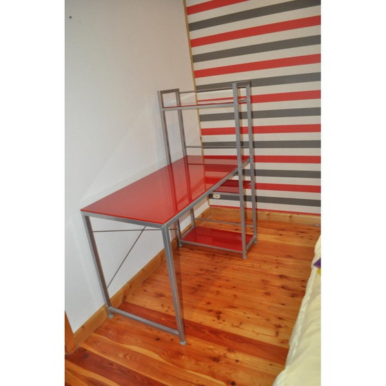 Image 1 of Vintage Bauhaus bureau met stoel en metalen kast