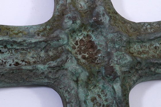 Image 1 of Brutalistisch "Tijdloze Elegantie Bronzen Wandsculptuur