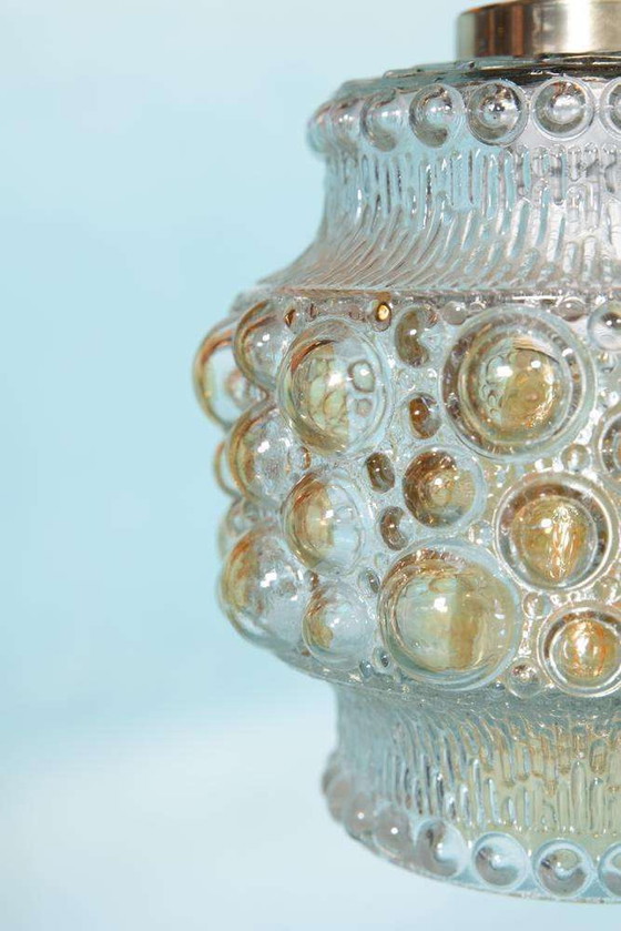 Image 1 of Vintage Scandinavisch hanglamp glas, bubbles glass pendant