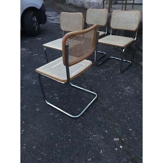 Image 1 of Set van 4 mid-century cesca stoelen van Marcel Breuer