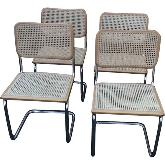 Image 1 of Set van 4 mid-century cesca stoelen van Marcel Breuer