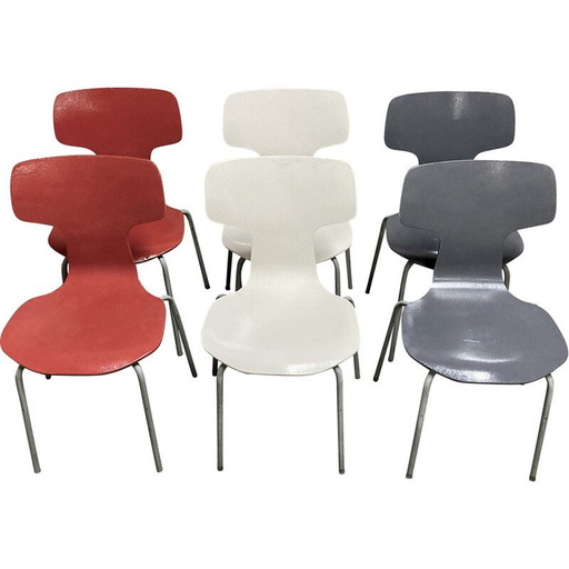 Set van 6 vintage kinderstoelen van Arne Jacobsen, 1960