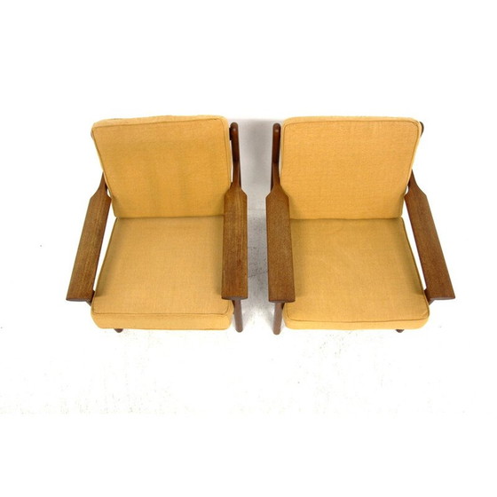 Image 1 of Paar Scandinavische vintage teakhouten fauteuils van Poul Volther, Zweden 1960