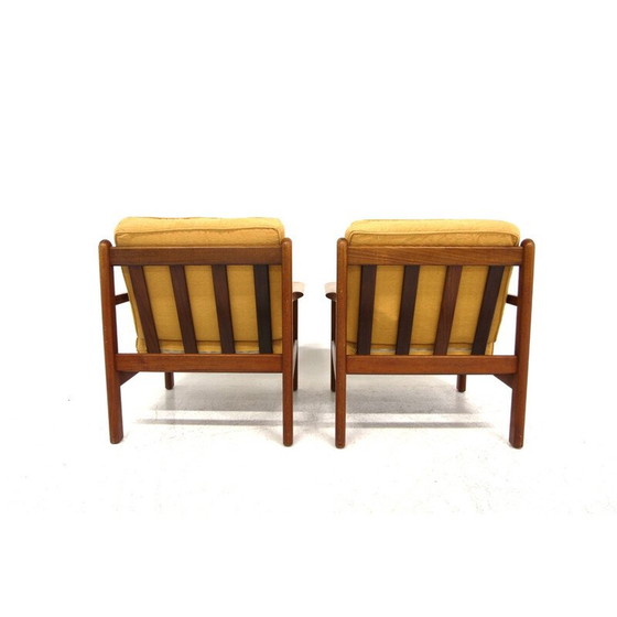 Image 1 of Paar Scandinavische vintage teakhouten fauteuils van Poul Volther, Zweden 1960