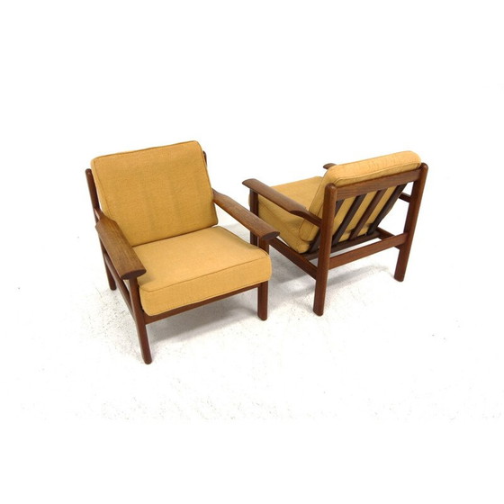 Image 1 of Paar Scandinavische vintage teakhouten fauteuils van Poul Volther, Zweden 1960