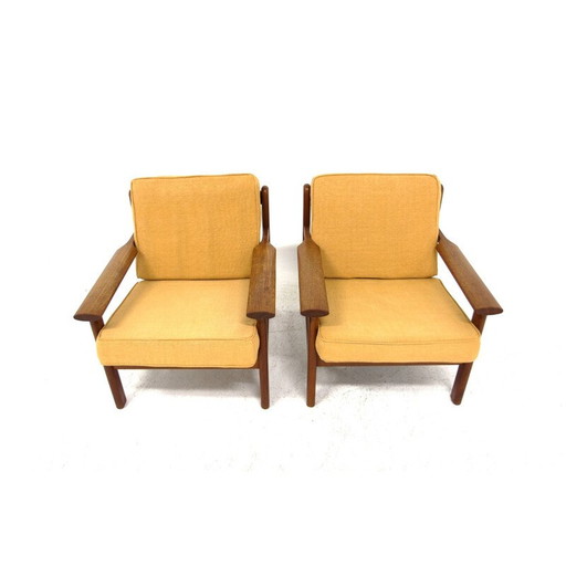 Paar Scandinavische vintage teakhouten fauteuils van Poul Volther, Zweden 1960