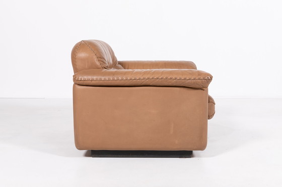 Image 1 of De Sede DS 101 bruin lederen loungestoelen, jaren 1970