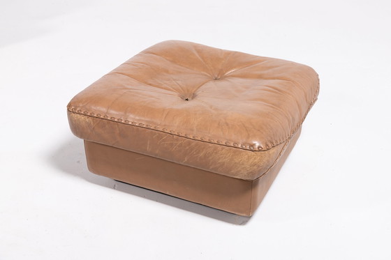 Image 1 of De Sede DS 101 bruin lederen loungestoelen, jaren 1970