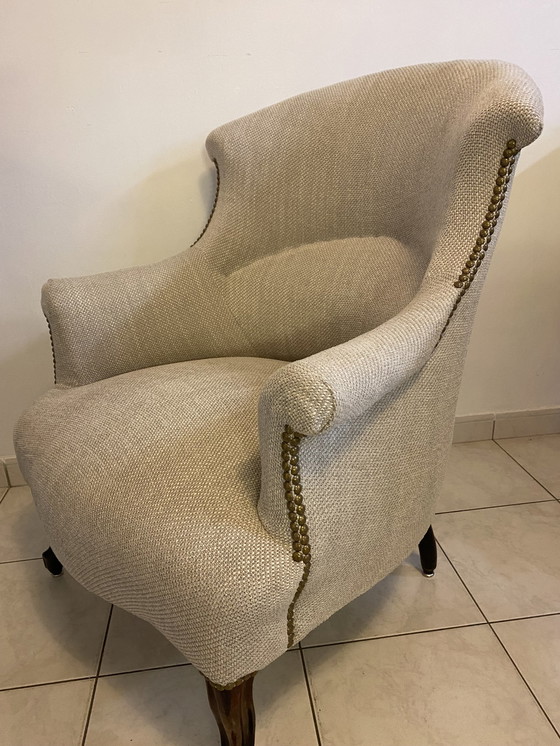 Image 1 of Antieke pad fauteuil